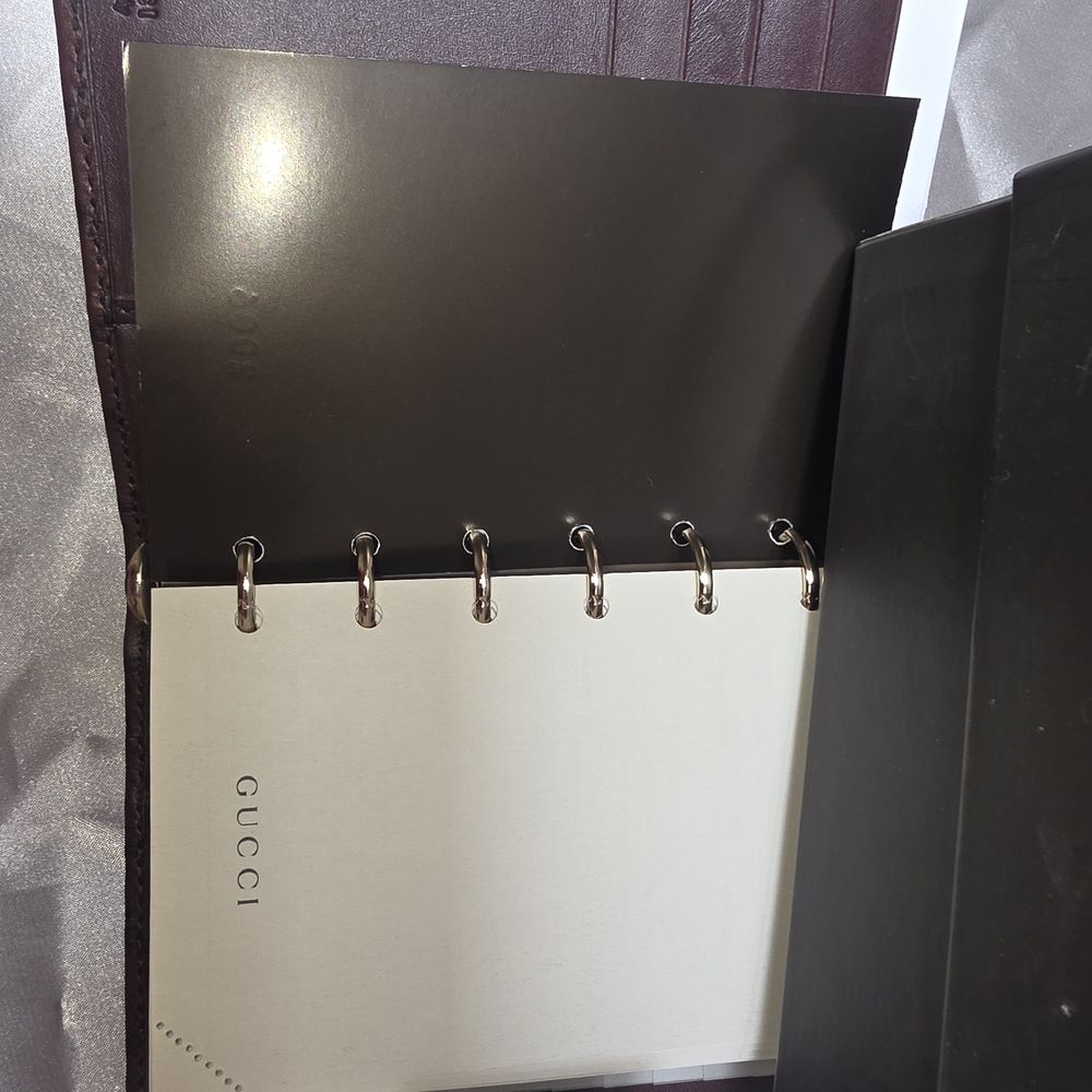Gucci Burgundy Embossed GG Leather Agenda Cover - Picture 8 of 16
